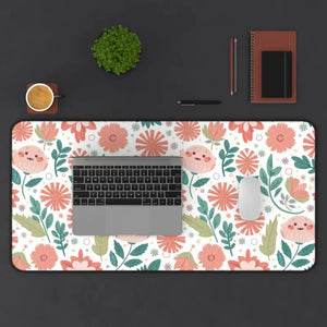 Elegant Floral Pattern Desk Mat - Stylish Workspace Upgrade - Dipaliz - 15.5’’ × 31’’ - Workstation & Cubicle