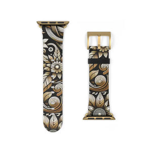 Premium Floral Pattern Faux Leather Watch Band - Dipaliz - Bands