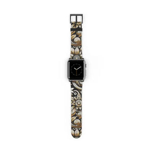 Premium Floral Pattern Faux Leather Watch Band - Dipaliz - Bands