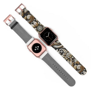 Premium Floral Pattern Faux Leather Watch Band - Dipaliz - Bands