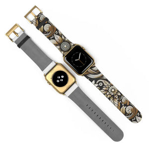 Premium Floral Pattern Faux Leather Watch Band - Dipaliz - Bands