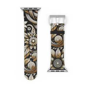 Premium Floral Pattern Faux Leather Watch Band - Dipaliz - Bands
