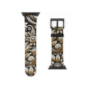 Premium Floral Pattern Faux Leather Watch Band - Dipaliz - Bands