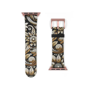 Premium Floral Pattern Faux Leather Watch Band - Dipaliz - Bands