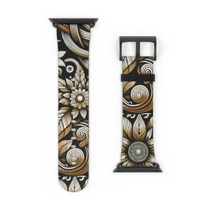 Elegant Floral Watch Band - Premium Faux Leather - Dipaliz - Bands