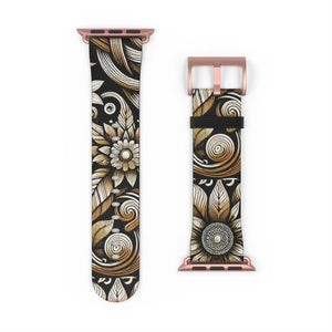 Elegant Floral Watch Band - Premium Faux Leather - Dipaliz - Bands