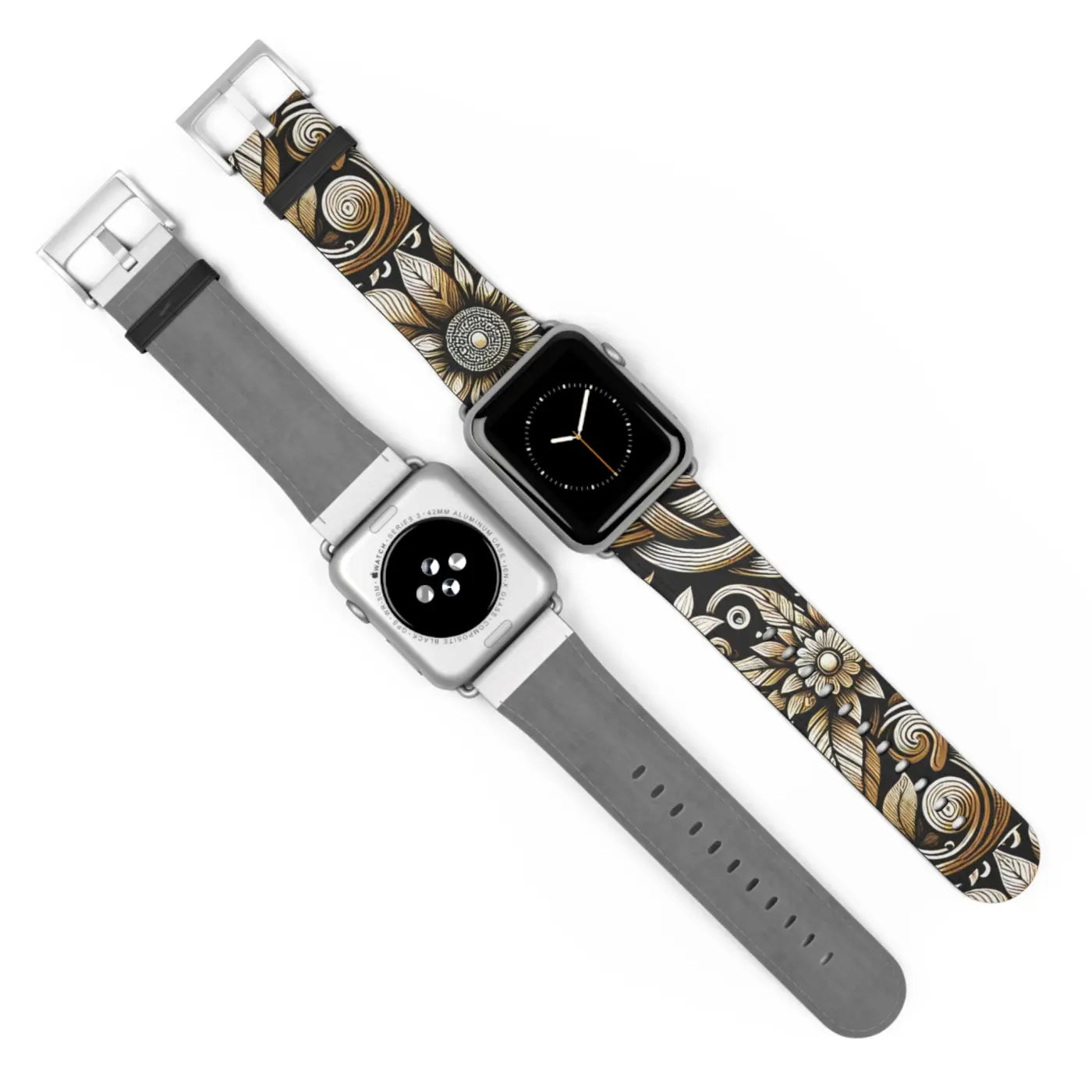 Elegant Floral Watch Band - Premium Faux Leather Design - Dipaliz - Accessories