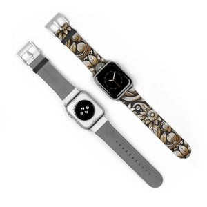 Elegant Floral Watch Band - Premium Faux Leather - Dipaliz - Bands