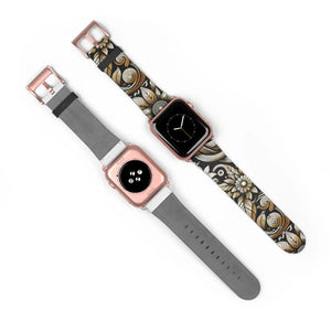 Elegant Floral Watch Band - Premium Faux Leather - Dipaliz - Bands