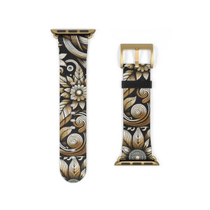 Elegant Floral Watch Band - Premium Faux Leather - Dipaliz - Bands
