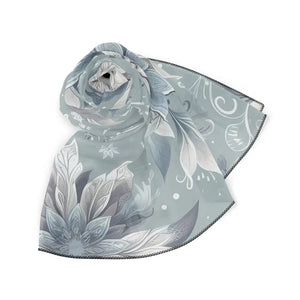 Floral Poly Scarf - Elegant Effortless Chic Style - Dipaliz - Chiffon / 25’’ × - Scarves & Shawls