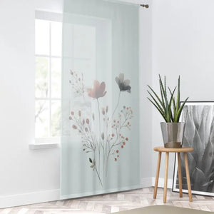 Elegant Floral Window Curtains Light Filtering Decor - Dipaliz - Sheer / White / 50’’ × 84’’