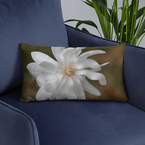 Magnolia Flower Throw Pillow Insert Included - Dipaliz - Pillows