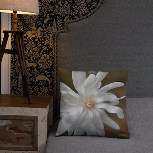 Magnolia Flower Throw Pillow Insert Included - Dipaliz - Pillows
