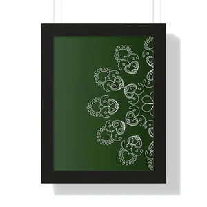 Framed Vertical Poster Mandal Design Bold Elegant Wall Art Dipaliz - 12″ × 16″ / Black - Posters Prints & Visual Artwork