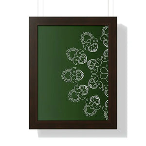 Framed Vertical Poster Mandal Design Bold Elegant Wall Art Dipaliz - 12″ × 16″ / Walnut - Posters Prints & Visual