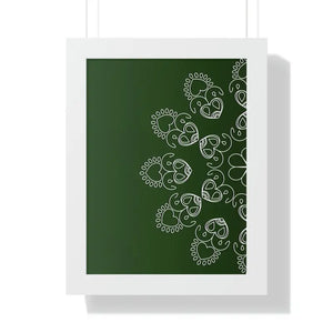 Framed Vertical Poster Mandal Design Bold Elegant Wall Art Dipaliz - 12″ × 16″ / White - Posters Prints & Visual Artwork