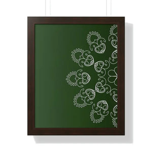 Framed Vertical Poster Mandal Design Bold Elegant Wall Art Dipaliz - 16″ × 20″ / Walnut - Posters Prints & Visual