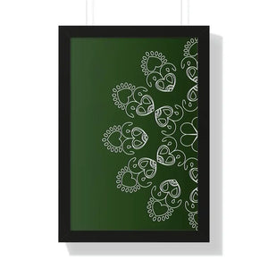 Framed Vertical Poster Mandal Design Bold Elegant Wall Art Dipaliz - 16″ × 24″ / Black - Posters Prints & Visual Artwork