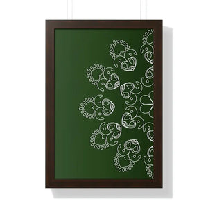 Framed Vertical Poster Mandal Design Bold Elegant Wall Art Dipaliz - 16″ × 24″ / Walnut - Posters Prints & Visual