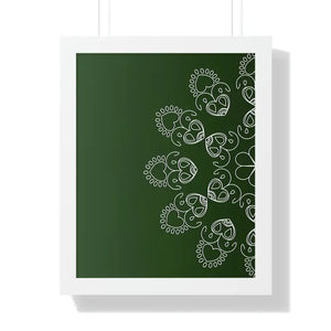 Framed Vertical Poster Mandal Design Bold Elegant Wall Art Dipaliz - 16″ × 20″ / White - Posters Prints & Visual Artwork