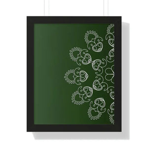 Framed Vertical Poster Mandal Design Bold Elegant Wall Art Dipaliz - 16″ × 20″ / Black - Posters Prints & Visual Artwork