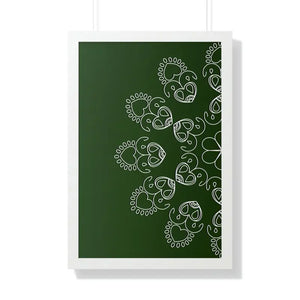 Framed Vertical Poster Mandal Design Bold Elegant Wall Art Dipaliz - 20’’ × 30’’ / White - Posters Prints & Visual