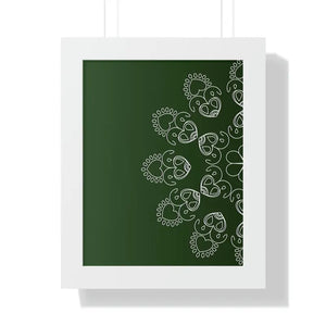 Framed Vertical Poster Mandal Design Bold Elegant Wall Art Dipaliz - 11’’ × 14’’ / White - Posters Prints & Visual