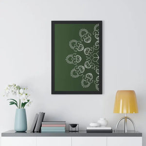 Framed Vertical Poster Mandal Design Bold Elegant Wall Art Dipaliz - Posters Prints & Visual Artwork