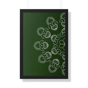 Framed Vertical Poster Mandal Design Bold Elegant Wall Art Dipaliz - 20’’ × 30’’ / Black - Posters Prints & Visual