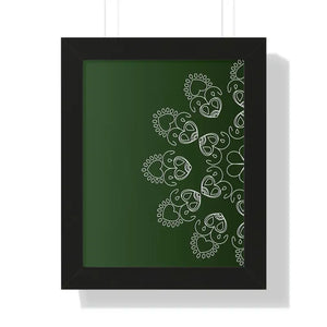 Framed Vertical Poster Mandal Design Bold Elegant Wall Art Dipaliz - 11’’ × 14’’ / Black - Posters Prints & Visual