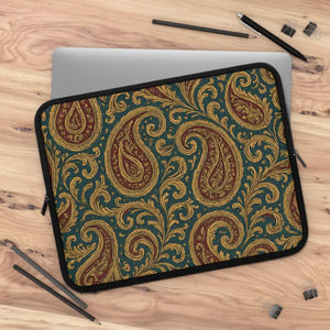 Designer Paisley Laptop Sleeve - Stylish Protection - Dipaliz - Black / 17’’ - Bags