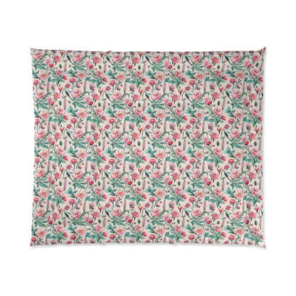 Blissful Snooze: Elegant Flowers Pattern Comforter - Home Decor