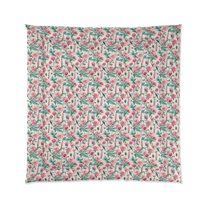 Blissful Snooze: Elegant Flowers Pattern Comforter - Home Decor