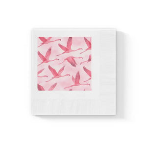 Pink Flamingo Napkins Elegant Bridal Shower Decor - Dipaliz - 4.8’’ x / White / 50 Pcs - Paper