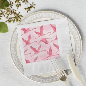 Pink Flamingo Napkins Elegant Bridal Shower Decor - Dipaliz - Paper