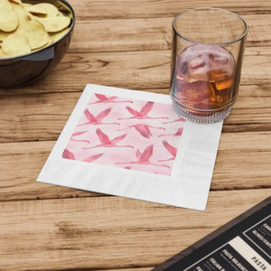 Pink Flamingo Napkins Elegant Bridal Shower Decor - Dipaliz - Paper