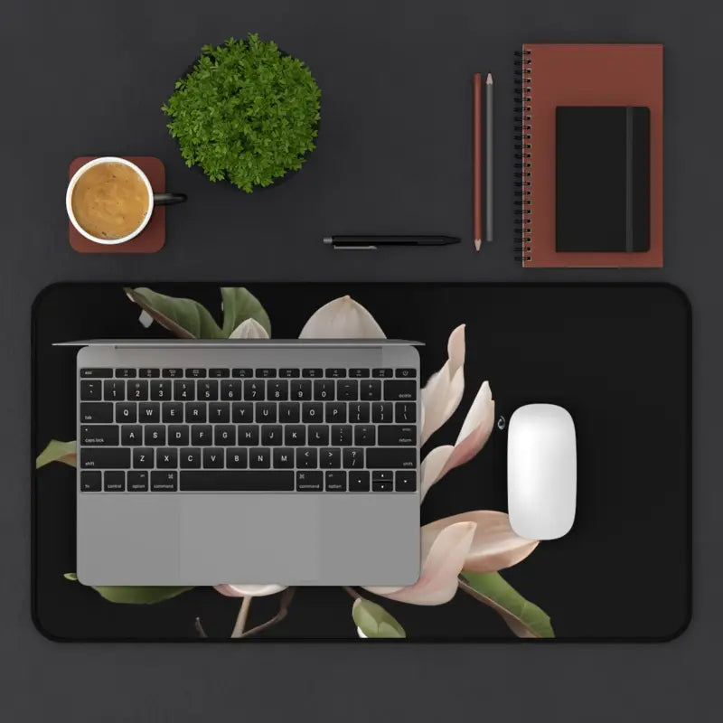 Elevate your Space with the Elegant Pink Magnolia Desk Mat - Home Decor