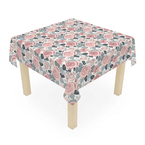 Elegant Pink Rose Tablecloth Stylish One-sided Print - Dipaliz - one Size / White - Tablecloths