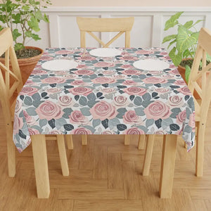 Elegant Pink Rose Tablecloth Stylish One-sided Print - Dipaliz - one Size / White - Tablecloths