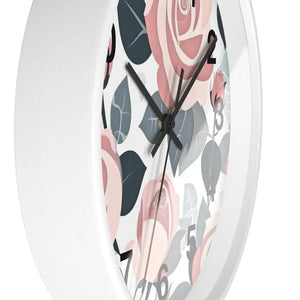 Pink Roses Wall Clock Premium Materials Timeless Elegance Dipaliz - Clocks