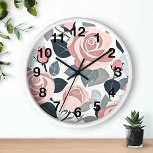 Pink Roses Wall Clock Premium Materials Timeless Elegance Dipaliz - Clocks