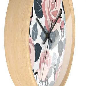 Pink Roses Wall Clock Premium Materials Timeless Elegance Dipaliz - Clocks