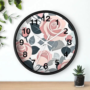 Pink Roses Wall Clock Premium Materials Timeless Elegance Dipaliz - Clocks