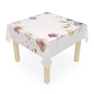 Pink Tablecloth Delicate Flowers one Sided Print - Dipaliz - Size / White - Tablecloths