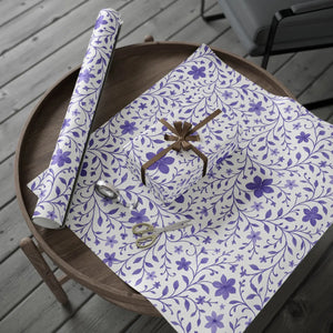 Purple Floral Wrapping Paper – Elegant Bloom - Dipaliz