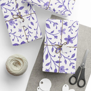 Purple Floral Wrapping Paper – Elegant Bloom - Dipaliz