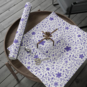 Purple Floral Wrapping Paper – Elegant Bloom - Dipaliz