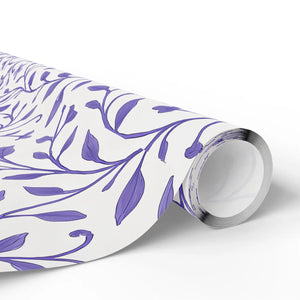 Purple Floral Wrapping Paper – Elegant Bloom - Dipaliz