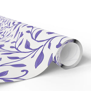 Purple Floral Wrapping Paper – Elegant Bloom - Dipaliz